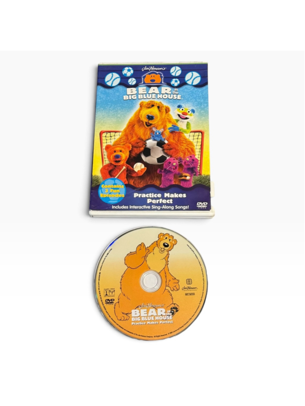Vtg Rare Jim Henson Bear in the Big Blue House Practice Makes Perfect DVD Show